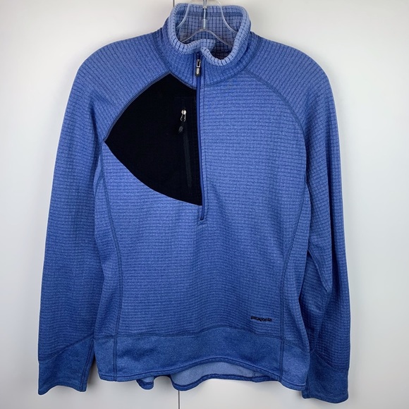 Patagonia Jackets & Blazers - SOLD Patagonia Vintage 1/2 Zip Regulator Jacket Waffle Knit Large Womens Blue